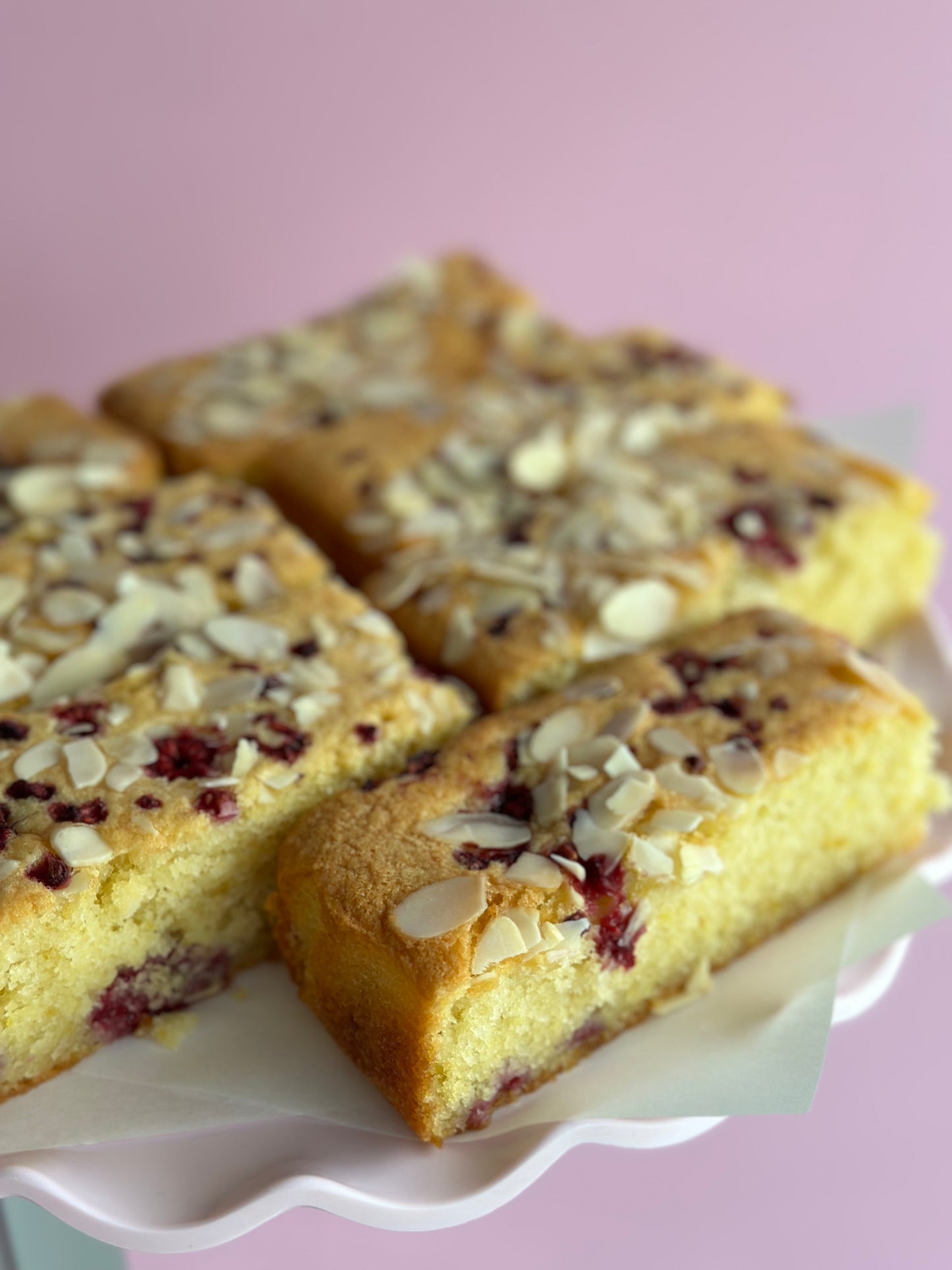 Gluten Friendly Lemon Raspberry and Almond slice