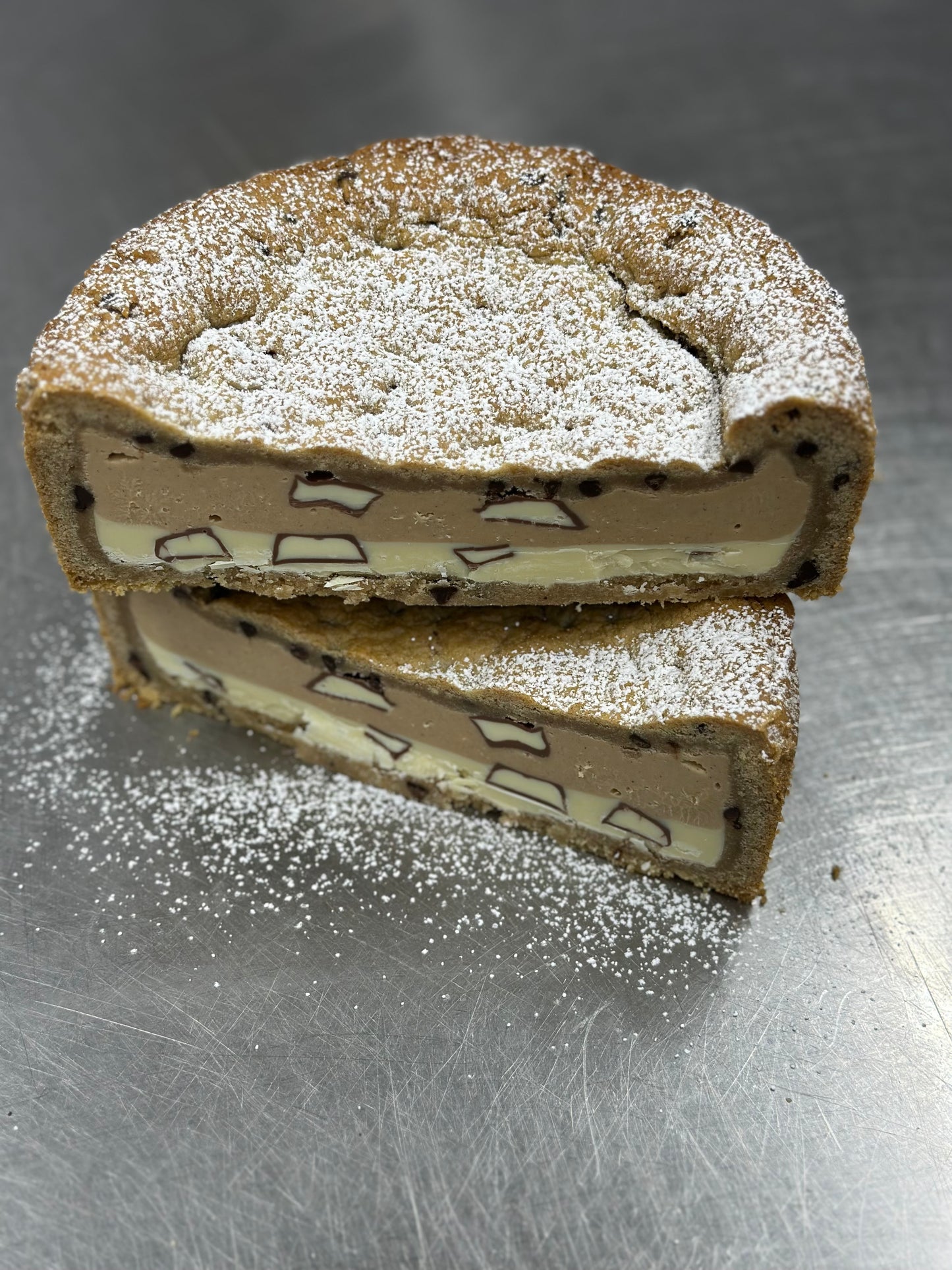 Kinder Stuffed Chocolate Chip Cookie Pie