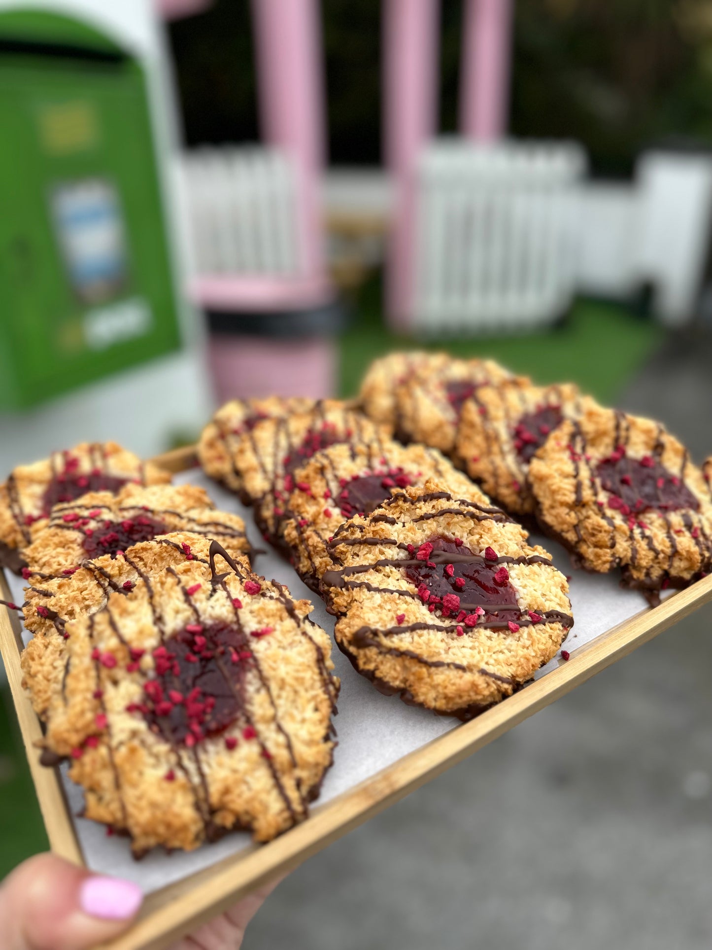 Gluten Friendly Coconut Raspberry Macarons