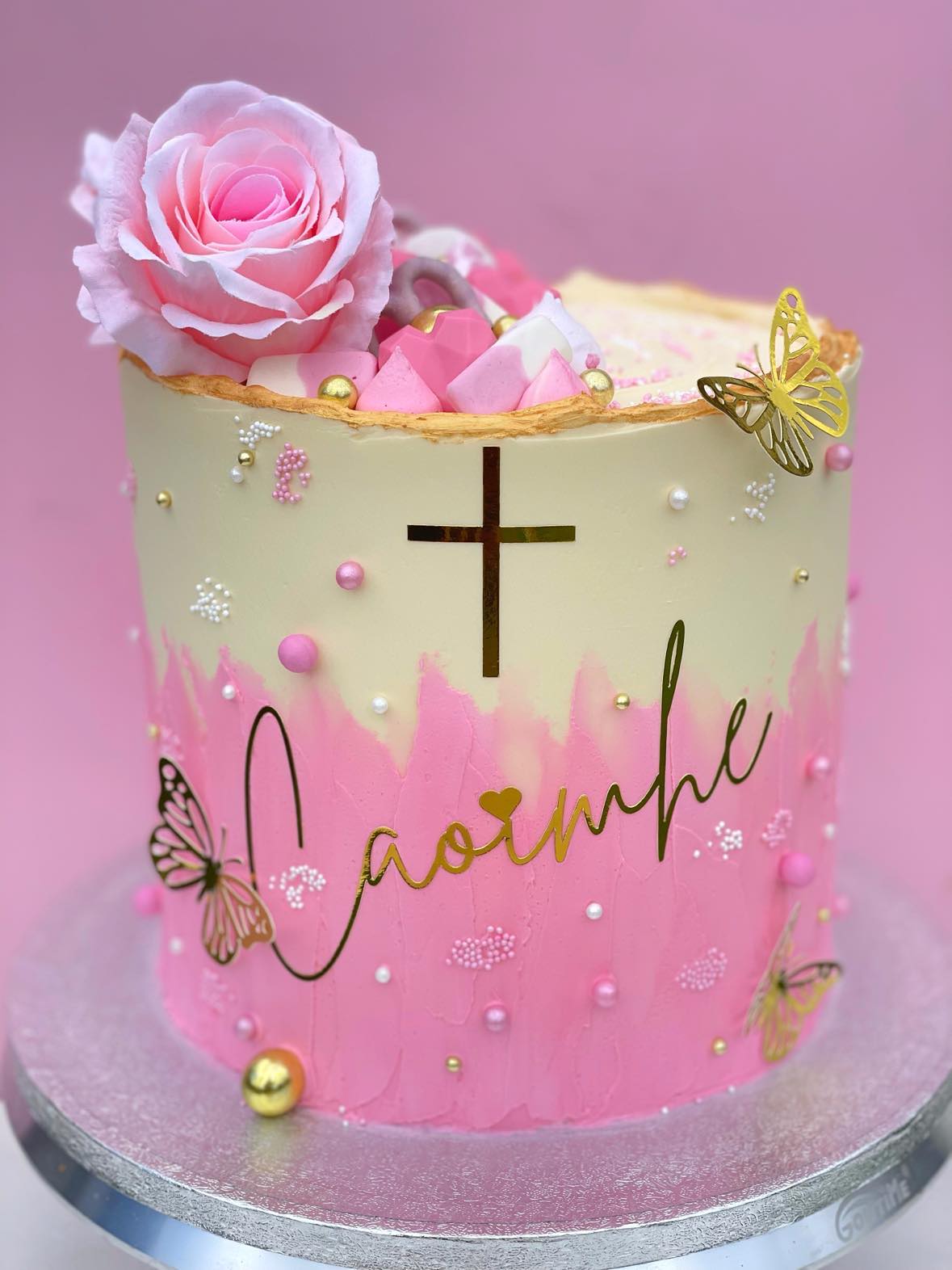 Pink Confirmation Cake
