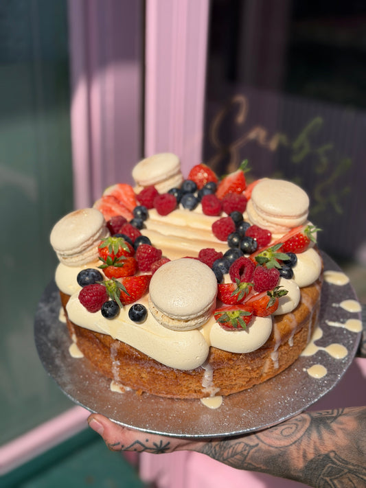 One Layer Vanilla Cake